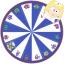 Glücksrad und Haus mit Preisen icon
