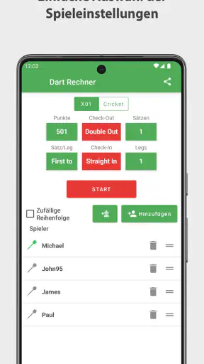 Dart Rechner App Punkte Zähler screenshot 3