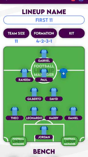 Football Lineup Manager screenshot 2