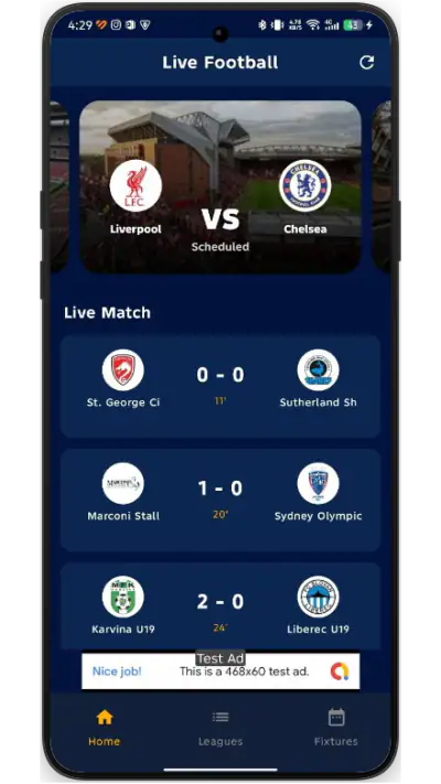 Live Football TV HD Score808 screenshot 1