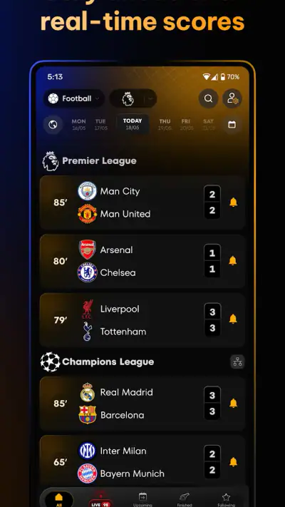 Uniscore - Live Sports Scores screenshot 1