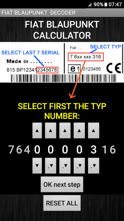 BlaupunktBosch Fiat Radio Code screenshot 1