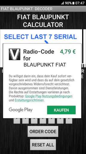 BlaupunktBosch Fiat Radio Code screenshot 4