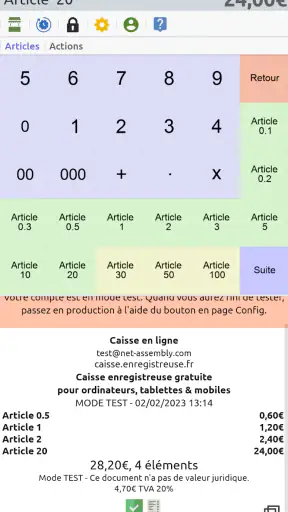 Caisse enregistreuse en ligne screenshot 1