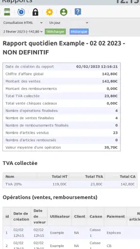 Caisse enregistreuse en ligne screenshot 2