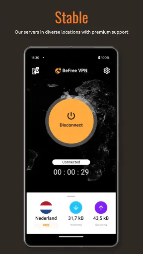 BeFree - rappe en feilige VPN screenshot 3