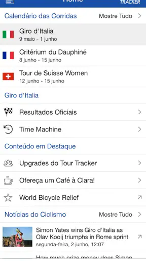 Tour Tracker Ciclismo Live screenshot 1